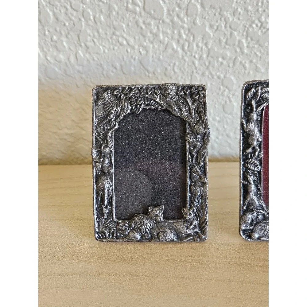 Arthur Court Vintage Miniature Picture Frames Wildlife Bunny 1989 1990 Set